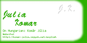 julia komar business card